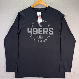 San Francisco 49ers Long Sleeve T-Shirt Mens Medium Black Football Logo Graphic